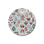 Christmas Cartoon Pattern Rubber Coaster (Round)