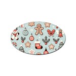Christmas Cartoon Pattern Sticker (Oval)