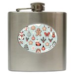 Christmas Cartoon Pattern Hip Flask (6 oz)