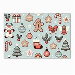 Christmas Cartoon Pattern Postcard 4 x 6  (Pkg of 10)