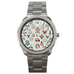 Christmas Cartoon Pattern Sport Metal Watch