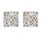 Christmas Cartoon Pattern Cufflinks (Square)