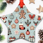 Christmas Cartoon Pattern Star Ornament (Two Sides)