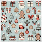 Christmas Cartoon Pattern Canvas 12  x 12 