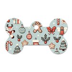 Christmas Cartoon Pattern Dog Tag Bone (Two Sides)