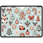 Christmas Cartoon Pattern Fleece Blanket (Large)