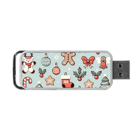 Christmas Cartoon Pattern Portable USB Flash (One Side) from ArtsNow.com Front
