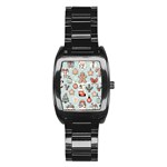 Christmas Cartoon Pattern Stainless Steel Barrel Watch