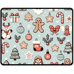 Christmas Cartoon Pattern Two Sides Fleece Blanket (Medium)
