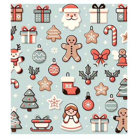 Christmas Cartoon Pattern Drawstring Pouch (Medium) from ArtsNow.com Front