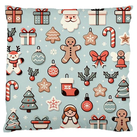 Christmas Cartoon Pattern Large Premium Plush Fleece Cushion Case (Two Sides) from ArtsNow.com Front