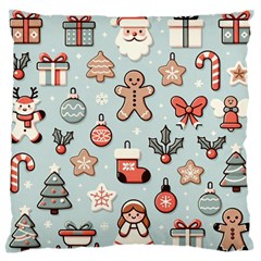 Christmas Cartoon Pattern Large Premium Plush Fleece Cushion Case (Two Sides) from ArtsNow.com Front