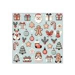 Christmas Cartoon Pattern Satin Bandana Scarf 22  x 22 