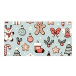 Christmas Cartoon Pattern Satin Wrap 35  x 70 