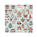 Christmas Cartoon Pattern Square Satin Scarf (30  x 30 )