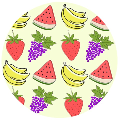 Fruits Pattern Background Food Wooden Bottle Opener (Round) from ArtsNow.com Front