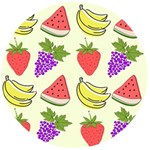 Fruits Pattern Background Food Wooden Bottle Opener (Round)