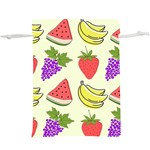 Fruits Pattern Background Food Lightweight Drawstring Pouch (XL)