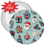 Christmas Decoration Angel 3  Buttons (10 pack) 