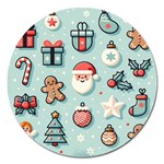 Christmas Decoration Angel Magnet 5  (Round)