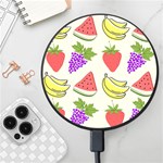 Fruits Pattern Background Food Wireless Fast Charger(Black)