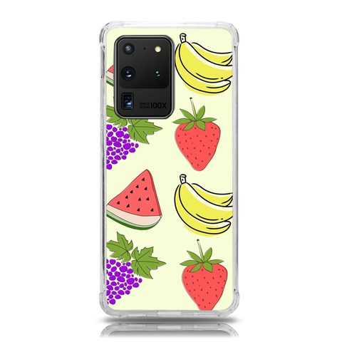 Fruits Pattern Background Food Samsung Galaxy S20 Ultra 6.9 Inch TPU UV Case from ArtsNow.com Front