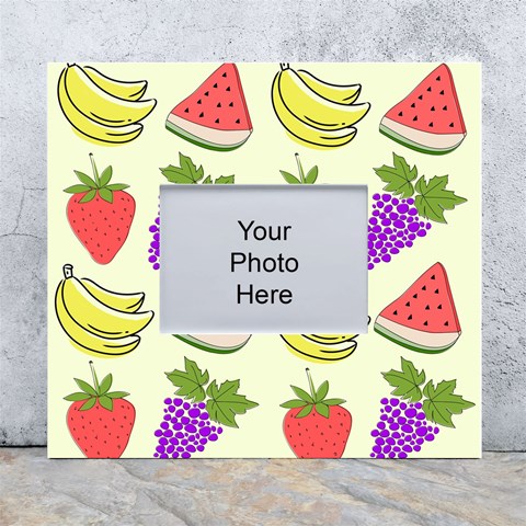 Fruits Pattern Background Food White Wall Photo Frame 5  x 7  from ArtsNow.com Front