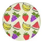 Fruits Pattern Background Food Round Glass Fridge Magnet (4 pack)