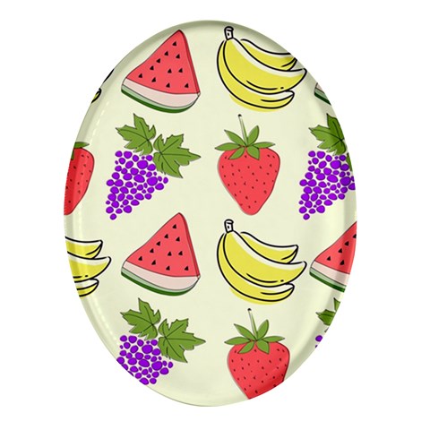 Fruits Pattern Background Food Oval Glass Fridge Magnet (4 pack) from ArtsNow.com Front
