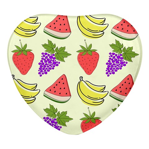 Fruits Pattern Background Food Heart Glass Fridge Magnet (4 pack) from ArtsNow.com Front