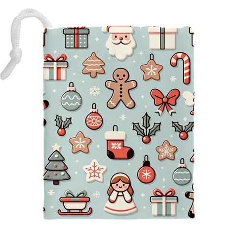 Christmas Cartoon Pattern Drawstring Pouch (4XL) from ArtsNow.com Back