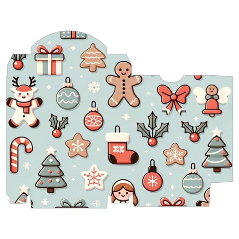 Christmas Cartoon Pattern Playing Cards Single Design (Rectangle) with Custom Box from ArtsNow.com Poker Box