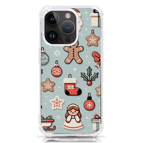 Christmas Cartoon Pattern iPhone 14 Pro TPU UV Print Case from ArtsNow.com Front