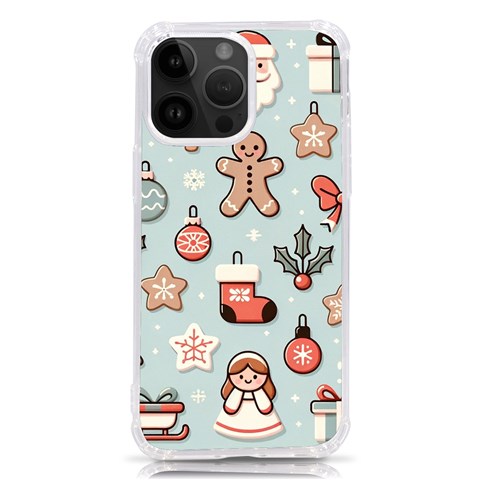 Christmas Cartoon Pattern iPhone 14 Pro Max TPU UV Print Case from ArtsNow.com Front
