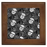 Skull Skeleton Pattern Texture Framed Tile
