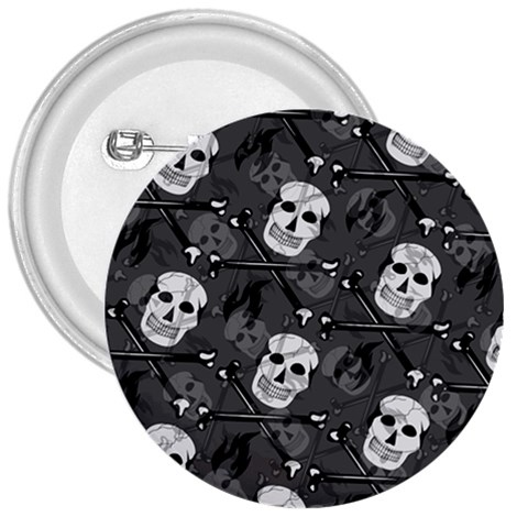 Skull Skeleton Pattern Texture 3  Buttons from ArtsNow.com Front
