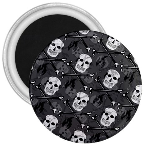 Skull Skeleton Pattern Texture 3  Magnets from ArtsNow.com Front