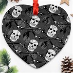 Skull Skeleton Pattern Texture Ornament (Heart)