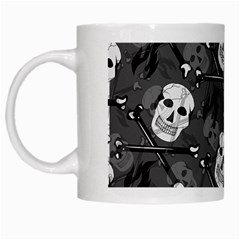 Skull Skeleton Pattern Texture White Mug from ArtsNow.com Left