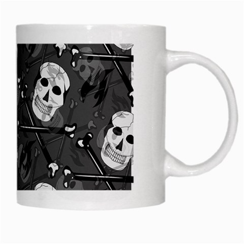 Skull Skeleton Pattern Texture White Mug from ArtsNow.com Right