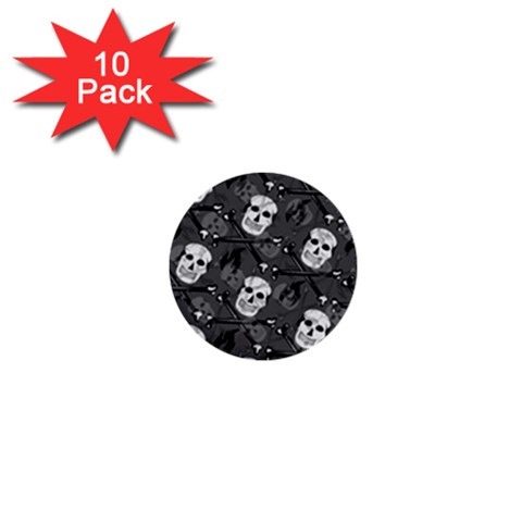 Skull Skeleton Pattern Texture 1  Mini Buttons (10 pack)  from ArtsNow.com Front