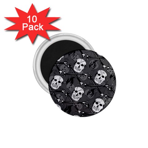 Skull Skeleton Pattern Texture 1.75  Magnets (10 pack)  from ArtsNow.com Front