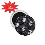 Skull Skeleton Pattern Texture 1.75  Magnets (10 pack) 