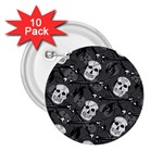 Skull Skeleton Pattern Texture 2.25  Buttons (10 pack) 