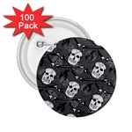 Skull Skeleton Pattern Texture 2.25  Buttons (100 pack) 