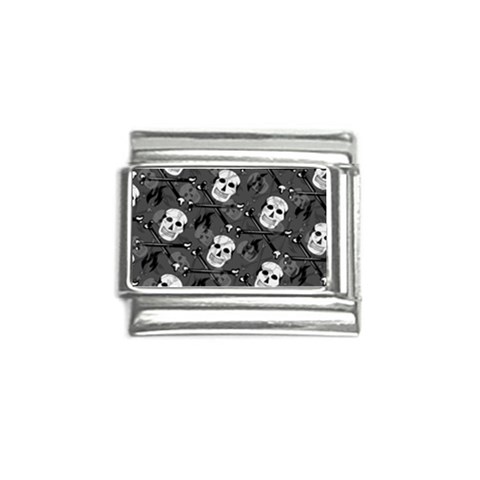 Skull Skeleton Pattern Texture Italian Charm (9mm) from ArtsNow.com Front