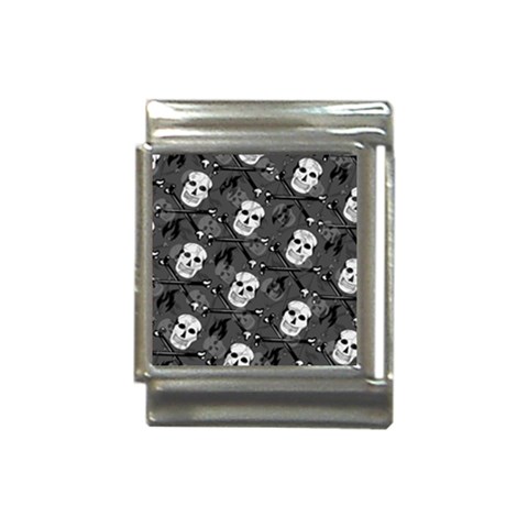 Skull Skeleton Pattern Texture Italian Charm (13mm) from ArtsNow.com Front