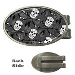 Skull Skeleton Pattern Texture Money Clips (Oval) 