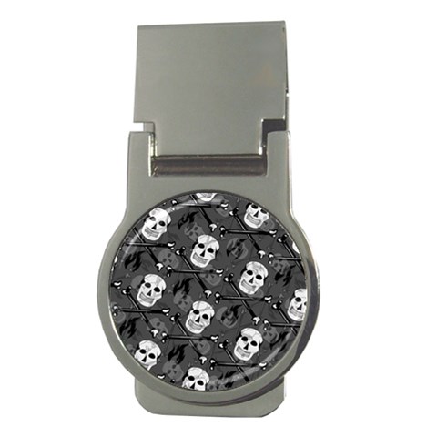 Skull Skeleton Pattern Texture Money Clips (Round)  from ArtsNow.com Front