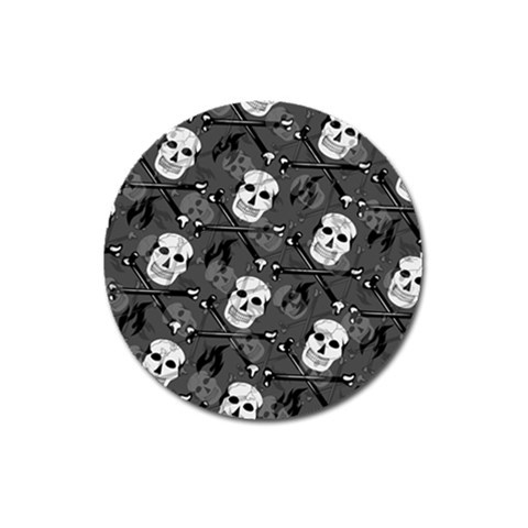Skull Skeleton Pattern Texture Magnet 3  (Round) from ArtsNow.com Front